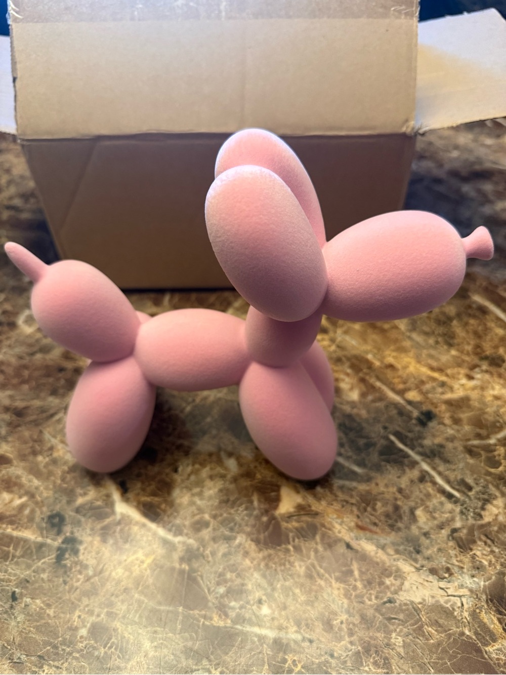 Pink Flocked Balloon Dog Toy Figure - Kids Toys